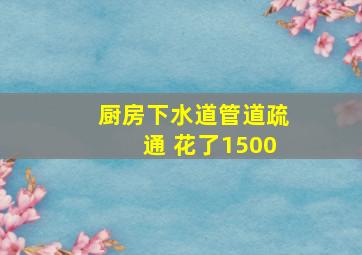 厨房下水道管道疏通 花了1500